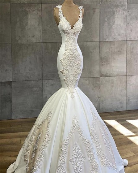 Sleeveless mermaid best sale wedding dress