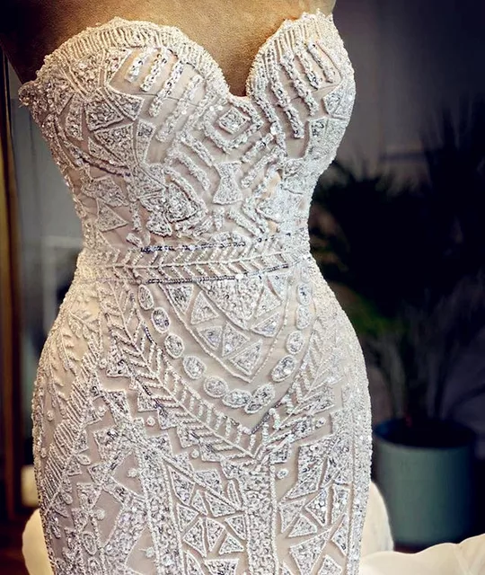 Women Luxury African bridal dress Mermaid Wedding Dress