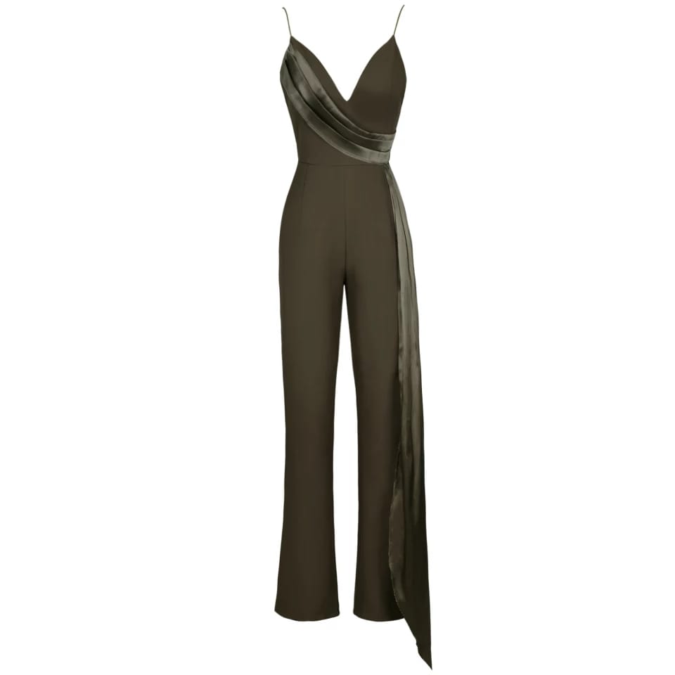 Women Formal wear crepe bikini draped jumpsuits