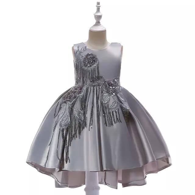 Girls sequined tassels cocktail party dress