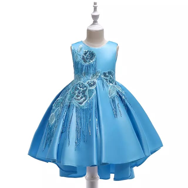 Girls sequined tassels cocktail party dress