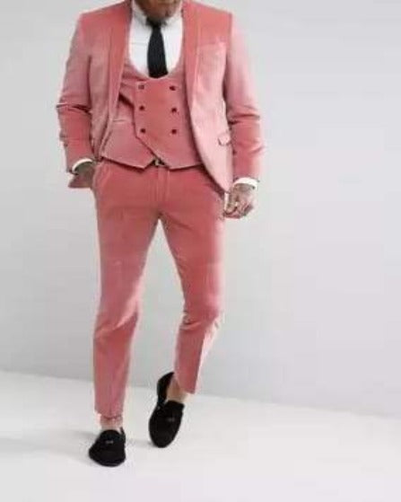 Men wear Custom Sim fit pink velvet