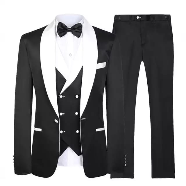 Men wear  three pieces custom made suit