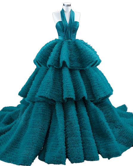 Women Classic Teal Blue formal Dress